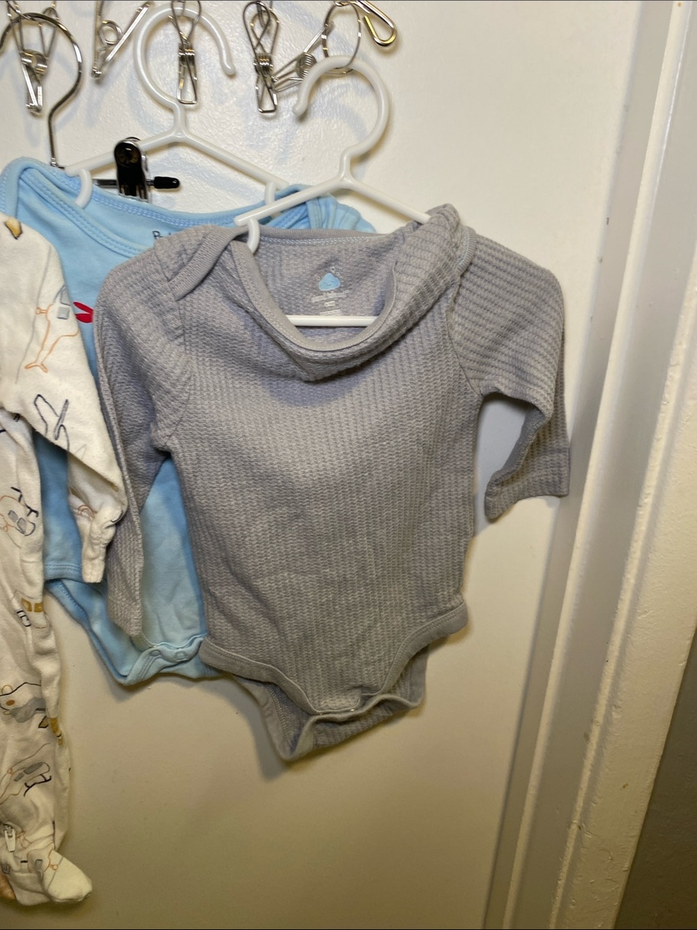 Carter's,  Baby One-Piece Set in Gray, Light Blue, White, Black and Sleeper. - Picture 6 of 6
